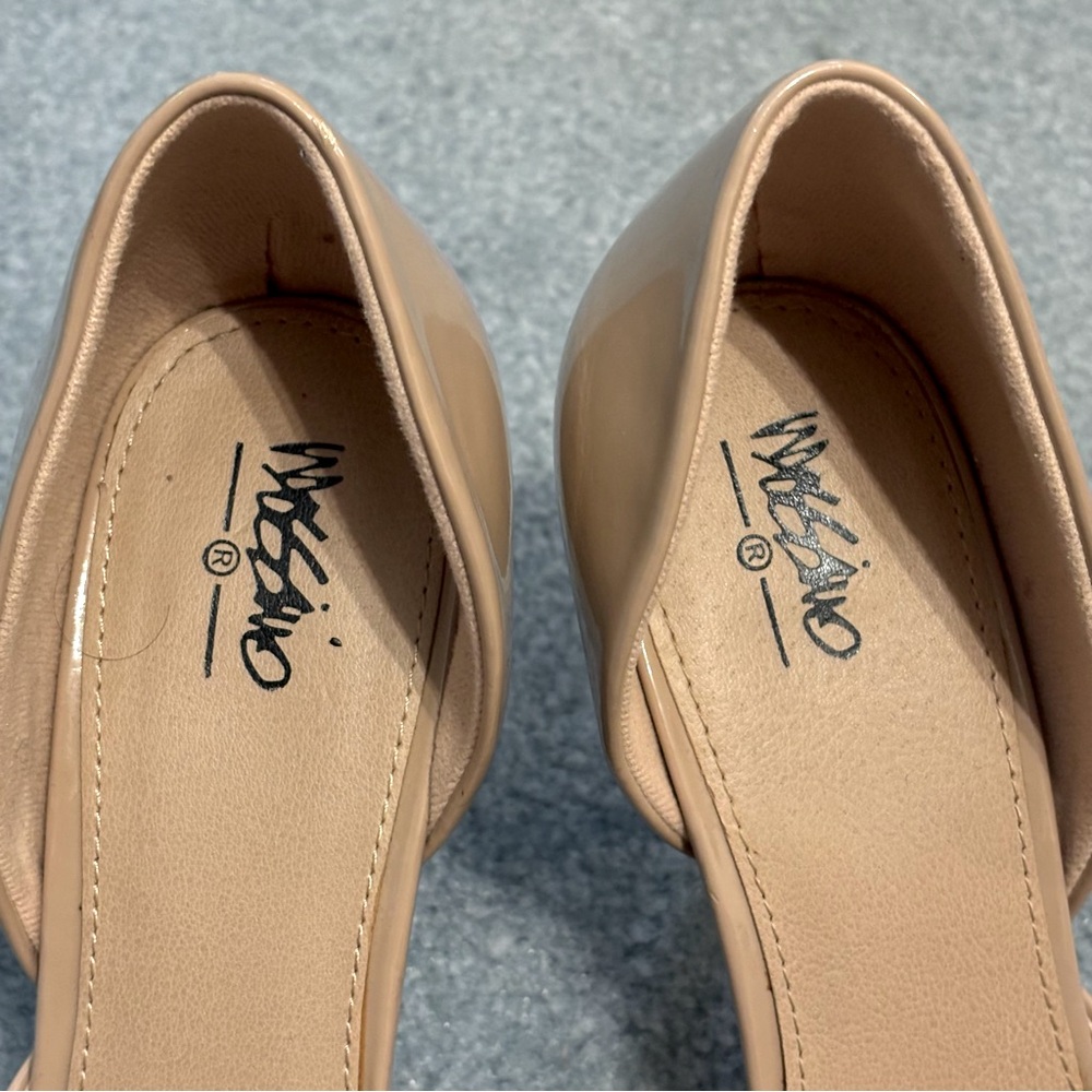 Mossimo Beige Tan Heels Open Toe Shoes Size 9.5 - Picture 2 of 12